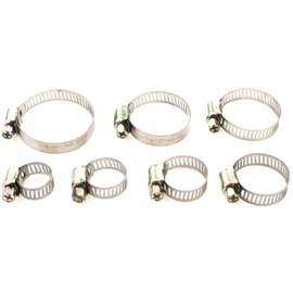DollaTek 60 Piece Adjustable 8-38mm Range Stainless Steel Worm Gear Hose Clamps Assortment Kit