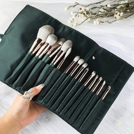 Makeup brush portable pouch makeup brush set tool - 14 types of brushes green pouch / 화장브러쉬 휴대용 파우치 메이크업 브러쉬 세트 도구 - 브러쉬14종그린파우치