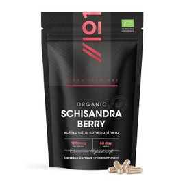 Organic Schisandra Berry 1000mg - High Strength Formula - Certified Organic, Non GMO, Gluten Free, Halal - 120 Vegan Capsules