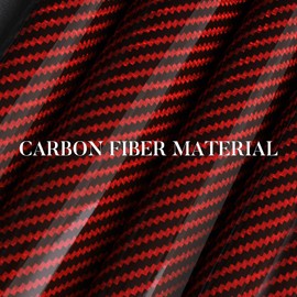 Carbon Fiber Steering Wheel Cover, Snap on Car Steering Wheel Cover Set Accessories 3pcs Wrap Grip Non Slip Protector Universal Glossy Red