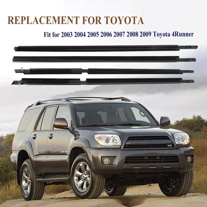 ItranMc Window Molding Trim Seal for 2003-2009 Toyota 4Runner,Black Outer