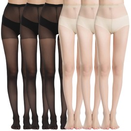 MANZI Women's Everyday Energy Silk Sheer Soft Tights 20 Denier 3 Black,3 Nude S
