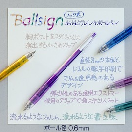 Sakura Knock Gel Ink Ballpoint Pen, Ball Sign Knock, 5 Border Color Assorted (GBR156-5D)