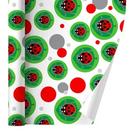 GRAPHICS & MORE Red Ladybug on Green Leaf Ladybird Gift Wrap Wrapping Paper Roll