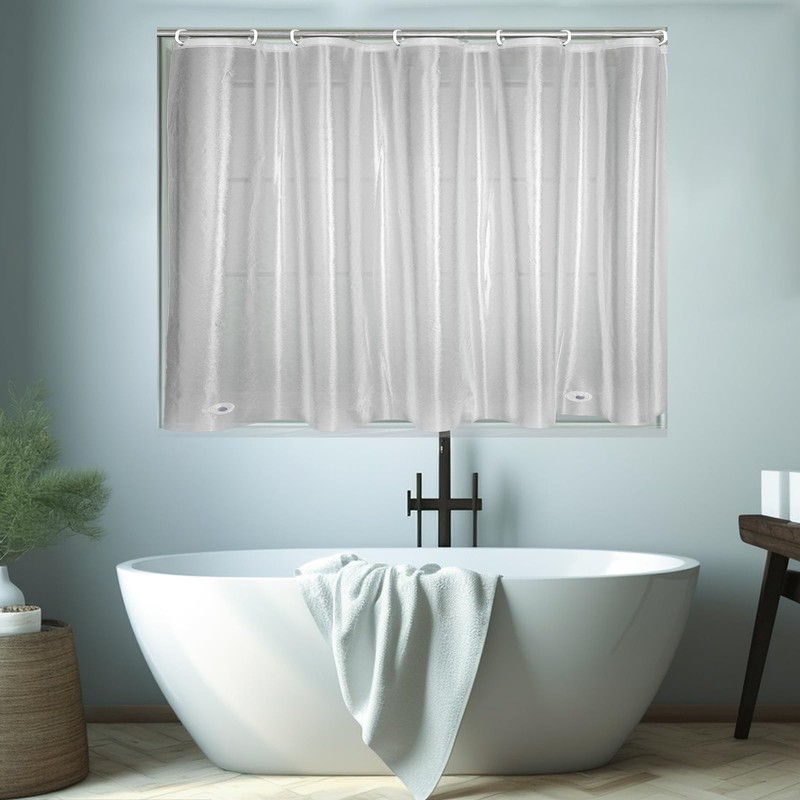 EMLTHORY Shower Curtain Waterproof Heavy Duty Vinyl PEVA 48x48 Unlined