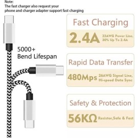 DEEGO 15 Feet USB Type C Charger Cable Extra Long Cord Smartphone Android Phone Tablet