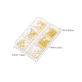 Gatuida 2 Boxes Star Nail Charms Silver Studs for DIY Nail Art Easy Application Mini Charms Durable Decorations for Women Manicure Supplies