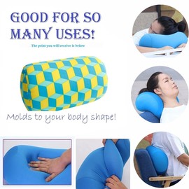 Bookishbunny Microbead Cylinder Bolster Roll Pillow 13" x 7" (BlueYellow)