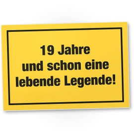DankeDir! 19 Legende - Schild lustig 30 x 20 cm - 19 Jahre 19. Geburtstag Freund Männer Geburtstagsgeschenk 19er Geschenk - Geburtstagsdeko Geschenkidee Geburtstagskarte Partydeko