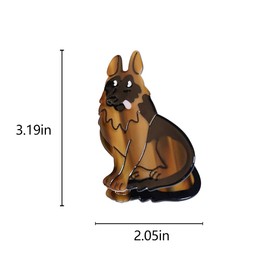 German Shepherd Dog Hair Clips,Small Claw Clips for Girls,Acetate Hair Clips for Women,S13