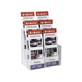 Clear-Ad - LHF-S106 - Acrylic 3 Tier 6-Pocket Brochure Holder - Pamphlet Display Rack (Pack of 2)