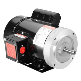 VEVOR 1HP Electric Motor 1725 RPM, AC 115V/230V, 56C Frame, Air Compressor Motor Single Phase, 5/8" Keyed Shaft, CW/CCW Rotation for Agricultural Machinery and General Equipment