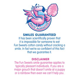 Fun Sweets Cotton Candy 6-Pack - Blue Raspberry and Cherry Swirl Flavor CottonCandy in 1.5 oz Tubs - Individual Carnival Cotton Candy Tubs