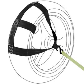 Ysemco Motorcycle Tire Wheel Fixing Belt Fixed Band Rear Wheel Lashing Belt Tire Fixing Load 500kg (Black)