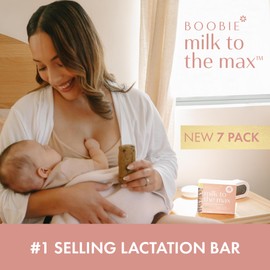 Boobie Brands Boobie Bar Superfood Oatmeal Chocolate Chip Lactation Bar for Breastfeeding Moms to Increase Milk Supply | #1 Selling Lactation Snack Bars | Vegan, Fenugreek-Free, Gluten-Free, Dairy-Free (7 Bars)