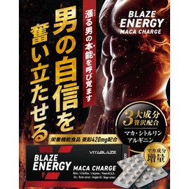 【厳選マカ&エネルギーチャージ】BLAZE ENERGY マカ チャージ 60日分 亜鉛 シトルリン アルギニン トンカットアリ 高麗人参 牡蠣エキス VITA BLAZE ビタブレイズ ブレイズエナジー