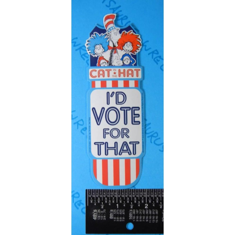 Eureka Cat In The Hat Sticker Badge Sheet & Bookmark