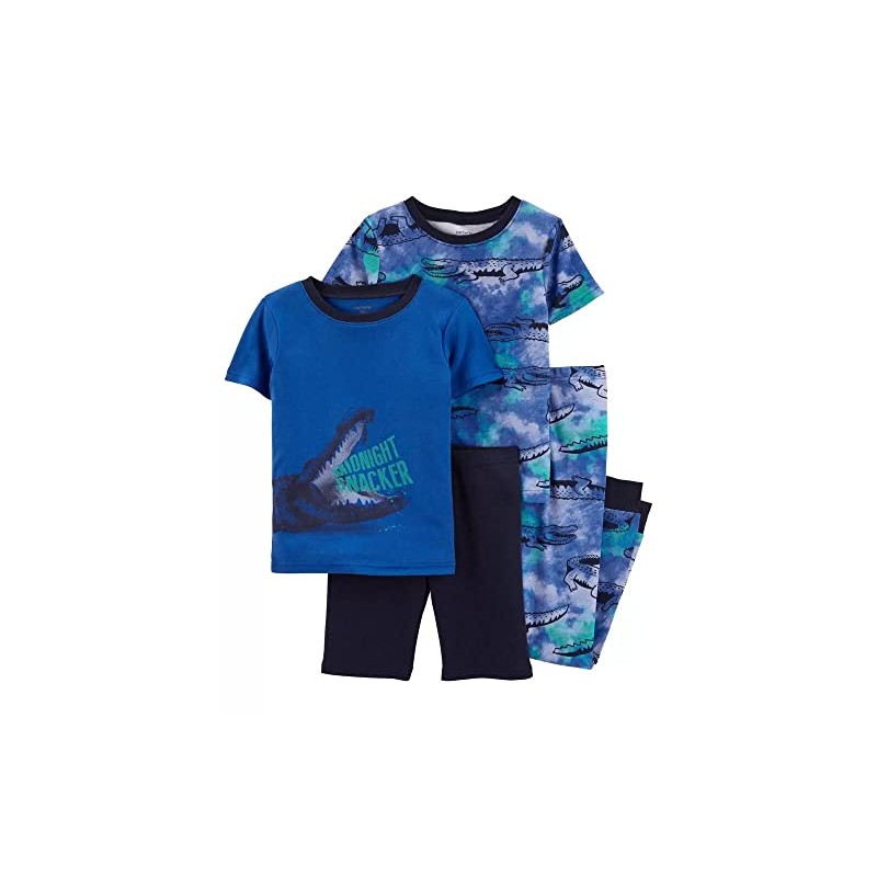 Carter's 4 Piece Pajama Set (Blue Snacker/Alligator, 7)
