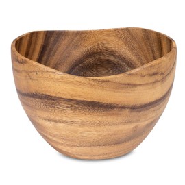 levandeo Bowl 22 x 13 cm Wooden Acacia Wood Salad Bowl Natural Brown Unique Fruit Bowl Decorative Bowl