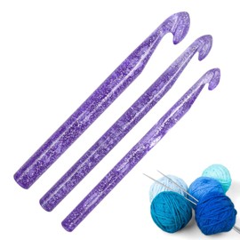 PAVIKE Knitting Needles Crochet Set, 0.4/0.57/0.6 inches (10/12/15 mm), Set of 3, For Knitting, DIY Scarf, Suture Tool, For Knitting, For Repairing Yarns, Clothes, Scarves, Hats, Etc., Woolen Needle
