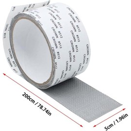 Terryshop74 Schwarzes Klebeband 5 cm x 200 cm – Superstark für die Reparatur von Moskitonetzen, Löchern und Rissen – starke Haftung, langlebig, robust und einfach zu bedienen