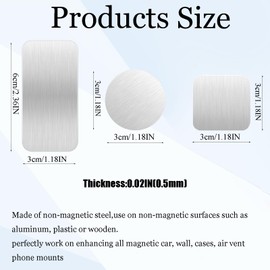 32pcs Adhesive Metal Plates,2.36x1.18in,1.18 x1.18in,Steel Metal Adhesive Metal Plate for Magnetic Mounts,Under Cabinet Light Magnetic Strip for Magnets DIY Creative Projects(Not Magnets)