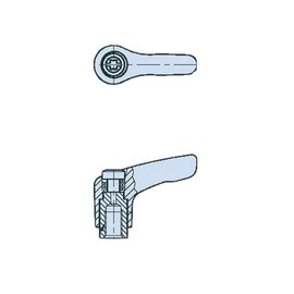 Esco M5 Female Thread Mini Clamp Lever (Red) EA948CC-233