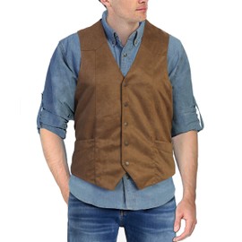 Gioberti Men's 5 Button Faux Suede Vest, Coffee, 2X-Large