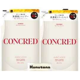 Matsukiyo Matsukiyo Conch Red High Damage Refill, 11.8 fl oz (350 ml) + Treatment Refill, 12.4 oz (350 g), 1 Set of 1 Variety + Bonus Kunutonn Original Logo