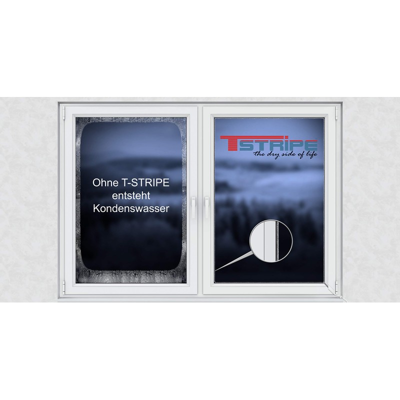 T-STRIPE Window Heater Length 2.20 - 2.90 m Against Condensation