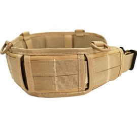 YouchingWld Battle Belt Molle Belt Airsoft Belt Tool Belt and fits sizes 32 to 44 inches(khaki)
