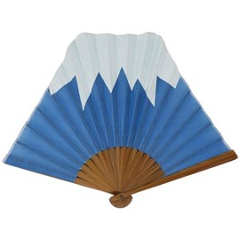 Stylish kimono Iroha Men's Fan, The FUJISAN Fabric Fan, 9.4 inches (24 cm), blue