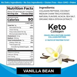 Orgain Vanilla Keto Collagen Protein Powder with MCT Oil 20 Servings 0.88 lb