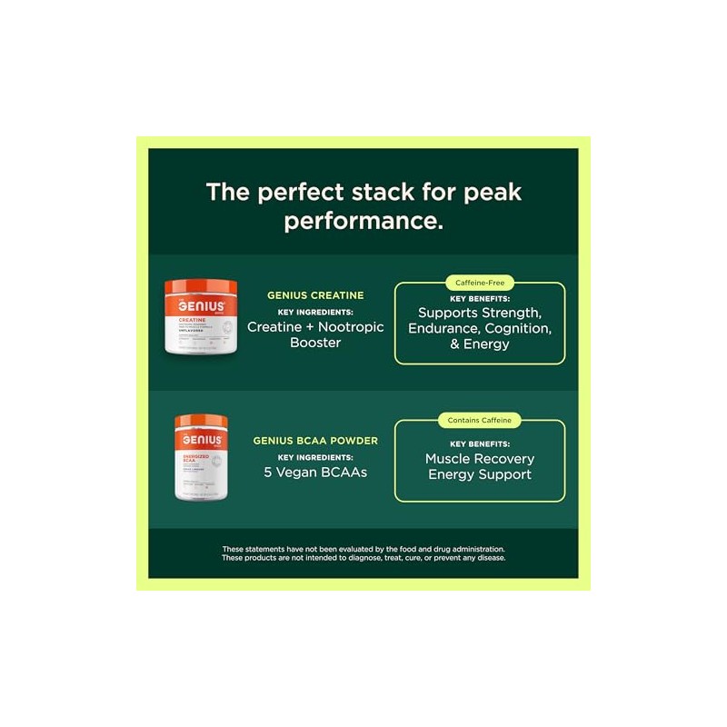 The Genius Brand Genius Pre Workout Powder, Sour Cherry