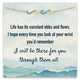 STORYJEWELLERY Gifts for Women, Wave Bracelet, Womens Birthday Gifts for Mom Sister Daughter and Female Friend, Dainty Jewelry for Her