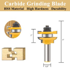 Router Bit Set 1/2 Inch Shank Architectural Picture Frame Molding Bits, TAIWAIN Wood Milling Cutter Router, Woodworking Miter Carbide Cabinet Shelf Panel CNC Cutting Tool for Door, Table (LP-D)