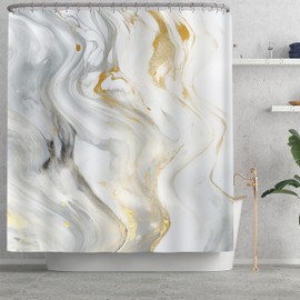 Planially 4Pcs Luxury Flower Shower Curtain Sets,Bathroom Sets with Shower Curtain, Toilet Lid Rug, Contour Mat and Bath Mat, Shower Curtain with 12 Hooks for Bathroom Set Decor,72 * 72 Inch