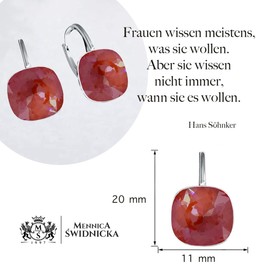 Silver Earrings Exclusive Brand Crystal Designs – High-Quality Silver 925 Earrings for Women in Various Shades and Colours, Sterling Silver, Cubic Zirconia