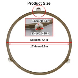 7.5 Inch Microwave Turntable Ring, Rotating Ring Roller, Middle Glass Plate Tray Support Holder, Replacement Inner Ring - for Microwave Oven Glass Turntable Plate