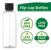 5-Pack 3.4oz Travel Bottles - Clear Dispenser Containers with Flip