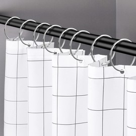 24 Pack Shower Curtain Rings, Rustproof Decorative Shower Curtain Hooks Metal Round Shower Ring Hooks for Bathroom Shower Rod (Chrome)