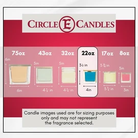 Circle E Candles, Hill Country Vineyards Scent, Medium Size Jar Candle, 22oz, 2 Wicks