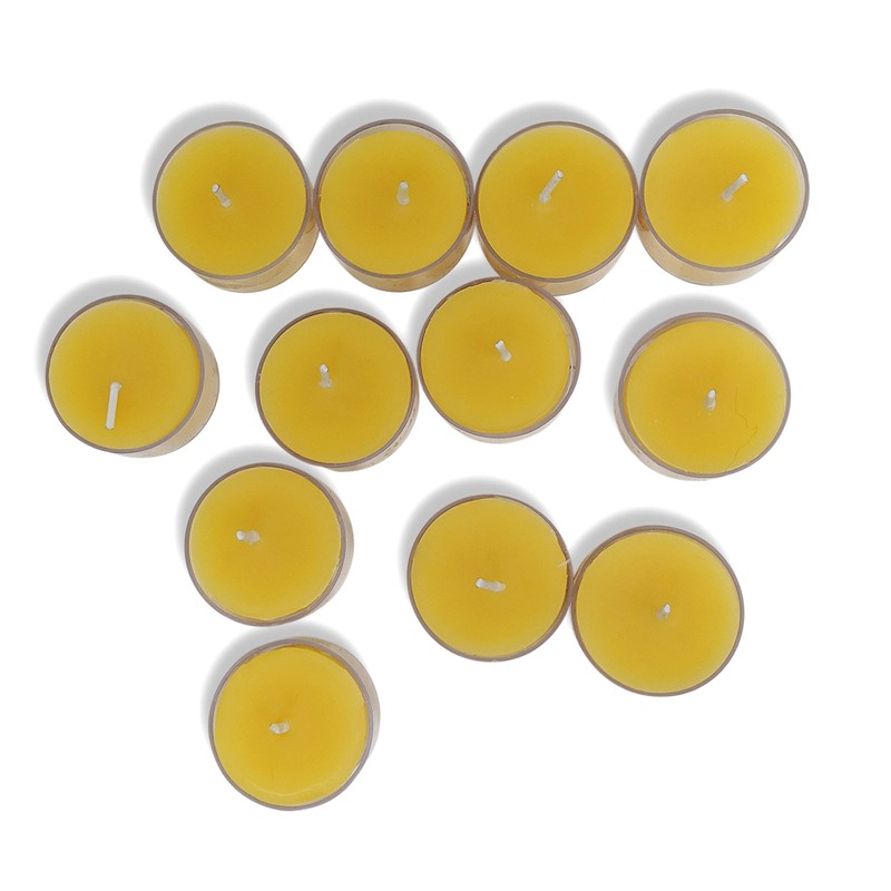 Pure Beeswax Tea Lights - 24 Pack - Handmade Decorative