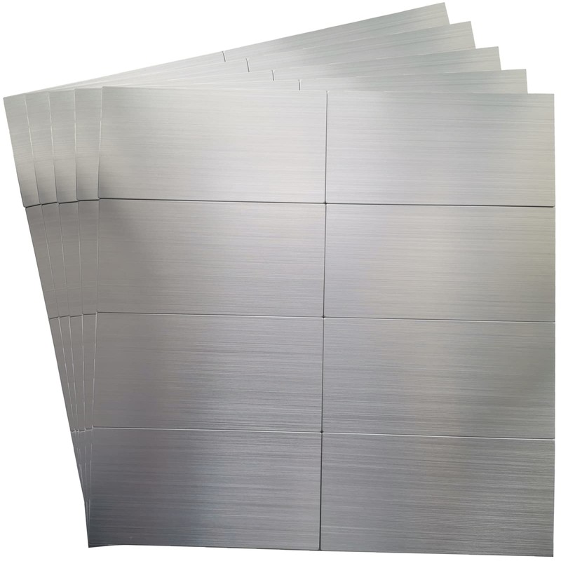 40-Pack 3"x6" Brushed Silver Aluminum Peel and Stick Tile Backsplash
