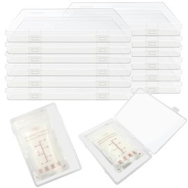 12 Pcs Clear Flat Breast Milk Freezer Storage Organizer Space Saving Breastmilk Plastic Storage Box Freezer Tray Breastfeeding Bag Fridge Organizer for Breastfeed Organization Tools