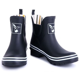 Evercreatures Black Rain Boot for Women Meadow Booties Ankle Waterproof Boots Garden Shoes Size US 5 (UK 3 / EUR 36)