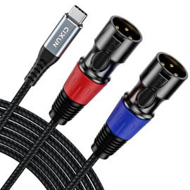 CIXUN USB C to Dual XLR Male Audio Cable, 32Bit/384Khz Male XLR to USB C Cable Output Stereo Cord, Type USB to XLR Adapter for Speaker Power Amplifier, Mixer Console (1M/ 3.3FT)