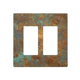 South Feather Light Switch Cover Double Rocker Aged Copper Patina Decorative Outlet Wall Plate Cover Modern Switch Plate Covers Wallplates Standard Size Wp131311 Wall Plates