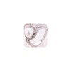 MIAHAO Women Pearl & White Sapphire 925 Sterling Silver Ring