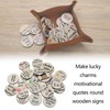 EMSea 24-Piece Wooden Lucky Motivational Charm Set with Inspirational Sayings